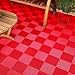BlockTile B2US4330 Deck and Patio Flooring Interlocking Tiles Perforated Pack, Red, 30-Pack