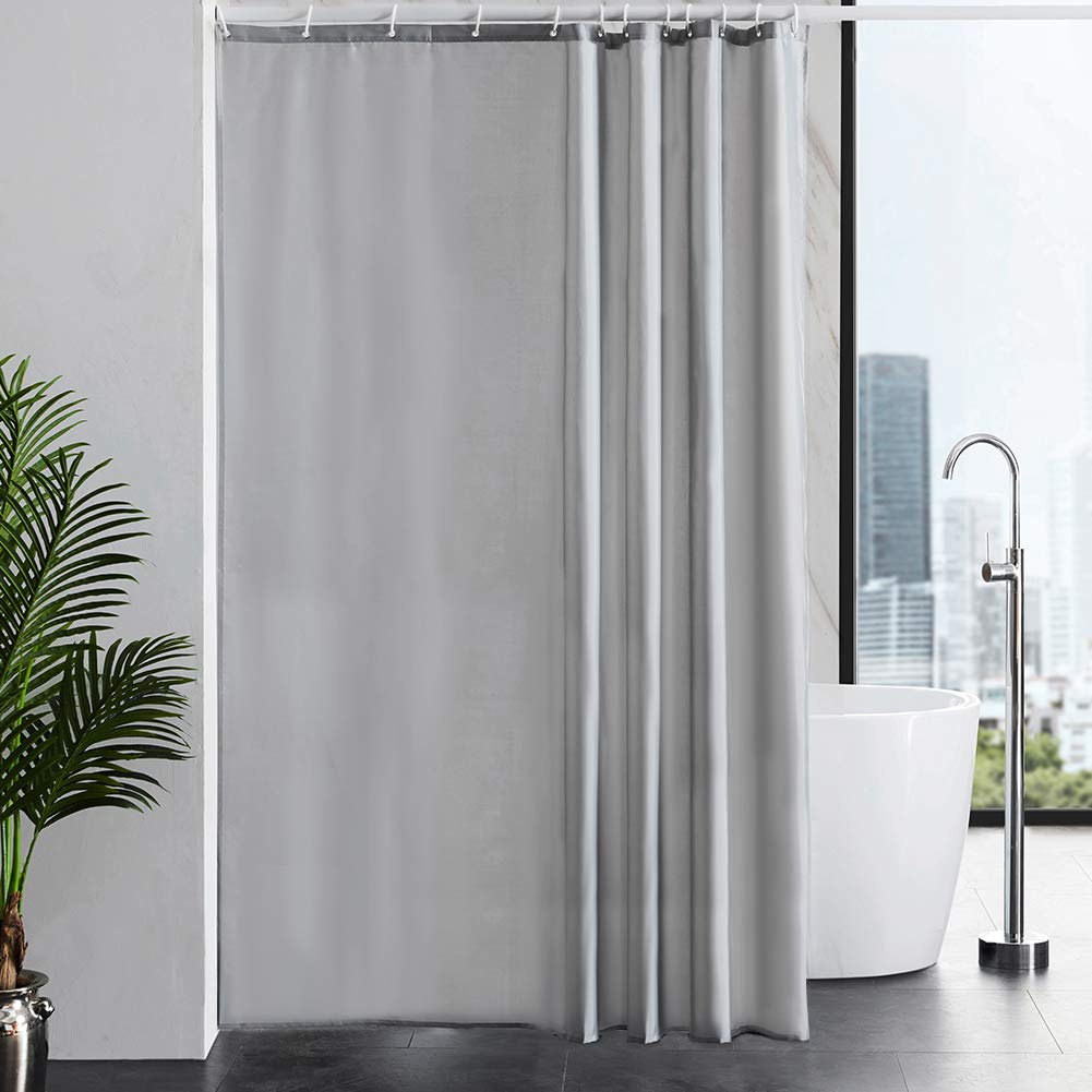 New Power Extra Long Shower Curtain With Hooks 100 Polyester