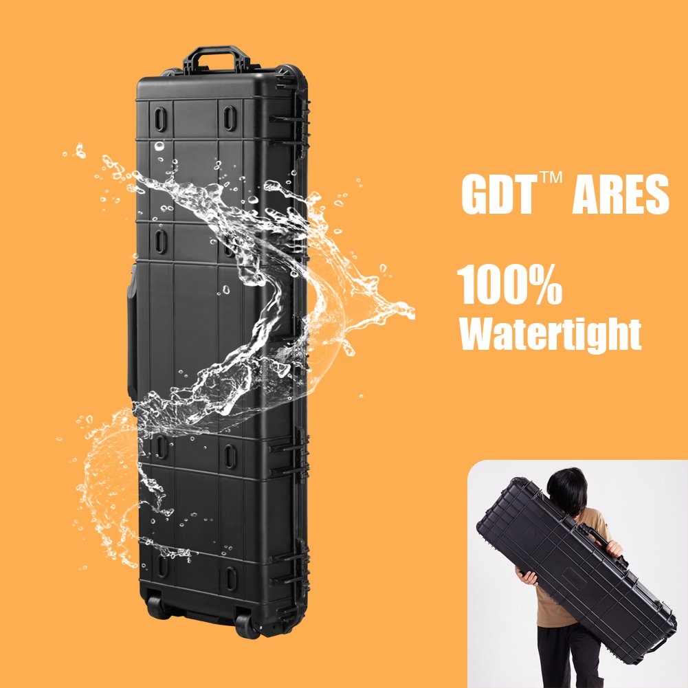 GDT 43inch Oversized Rifle Gun Case, All Weather WaterProof Safety