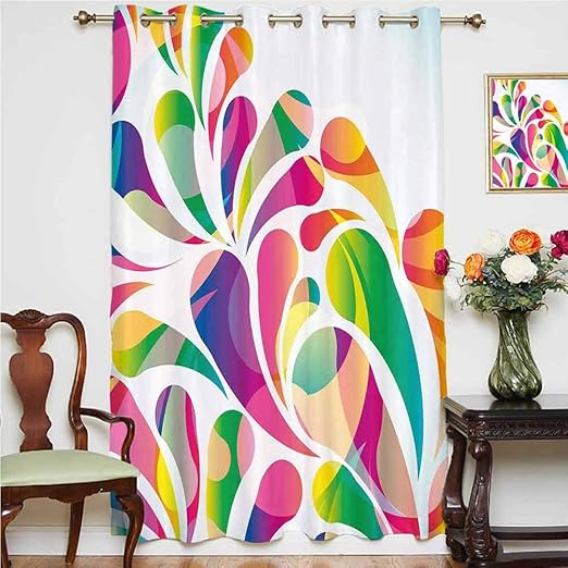 Cortinas opacas modernas para puerta de patio con forma de hoja de