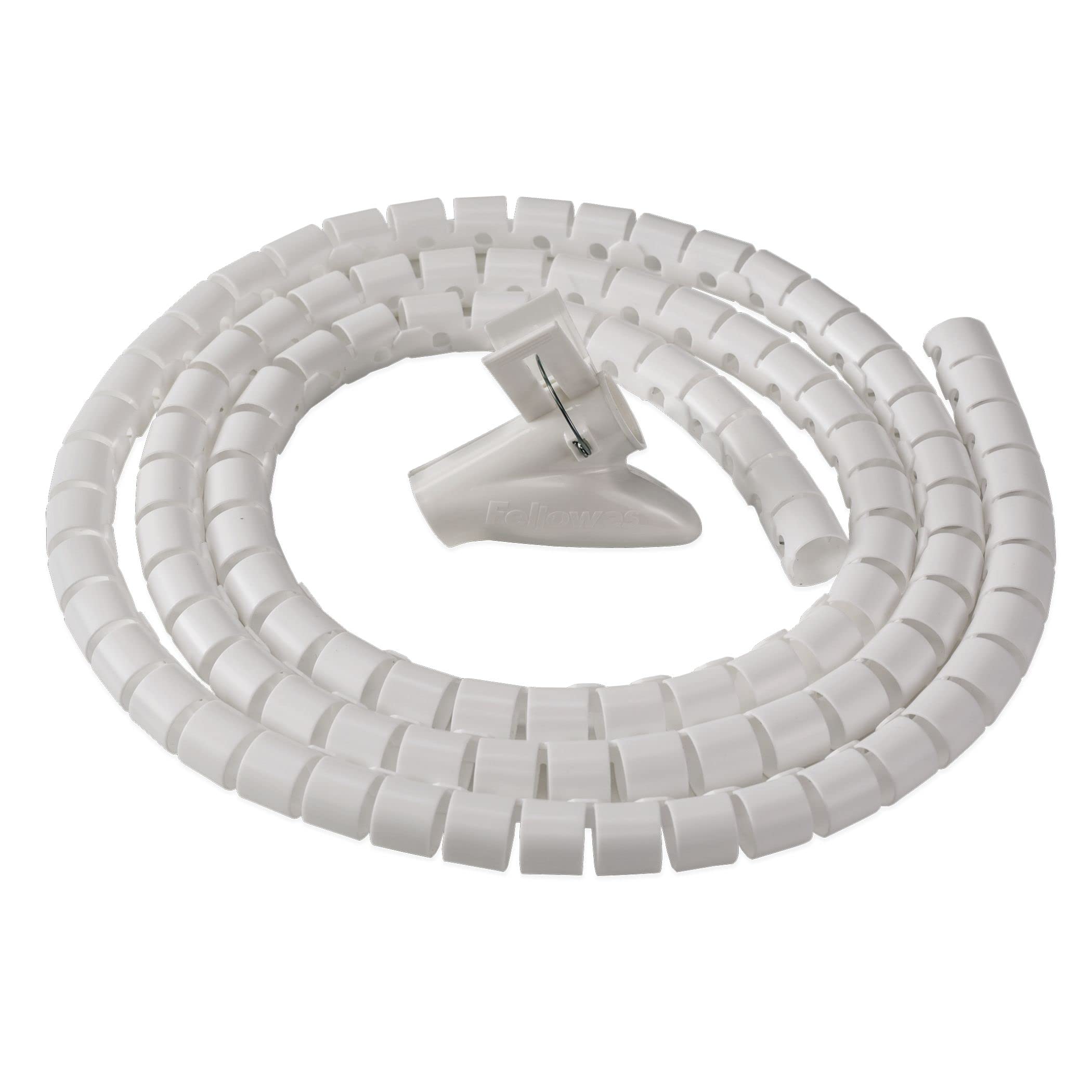 Fellowes Cable Zip | Cable Tidy Tube | Cable Management Sleeve | 2 Metre Length, 2cm Diameter - White
