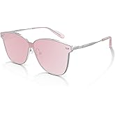 Trendy Square Sunglasses for Women Men, Lightweight Beta-Titanium Seamless Floating Lens UV400 Shades for Outdoor & Fashion Accessories, Moonlight Silver, Exclusive Eyewear Brand of EssilorLuxottica