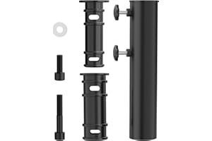 QZER Umbrella Pole Mount Stand Tube, Universal Umbrella Stainless Steel Tube Base Replacement Parts,Heavy Duty Umbrella Base Stake Holder,Umbrella Base Holder Tube Bracket for Garden Backyard Balcony