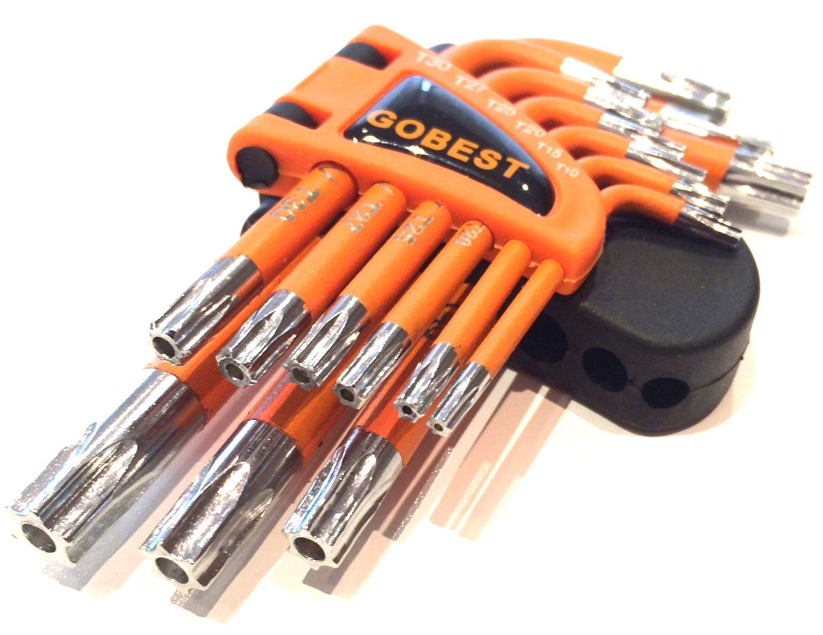 GOBEST GB-0012 Short Torx Security Tamper Proof Key Set 9 pcs T10-T50