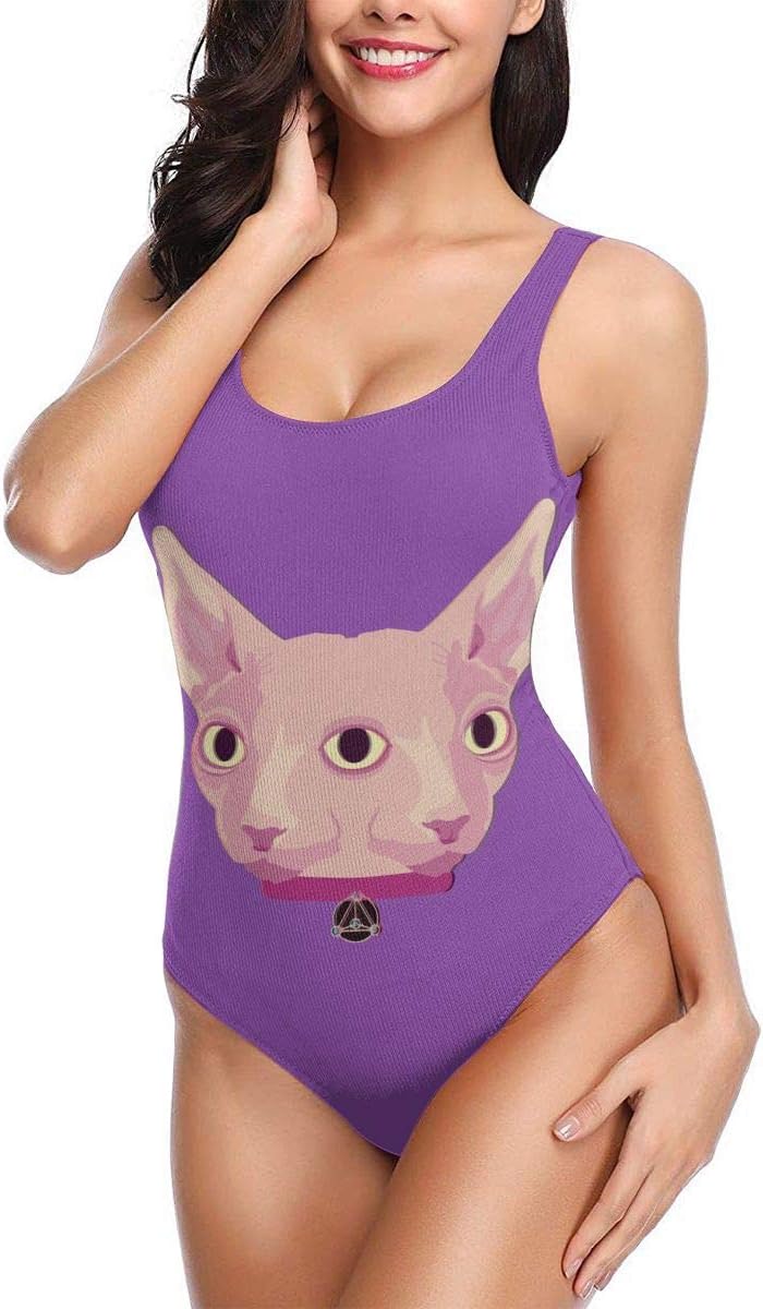 Amazon 双頭スフィンクス猫 レディース ワンピース 水着 冬 温泉 海水着 ビーチ 海外旅行 海水浴 Chffg M スポーツ アウトドア