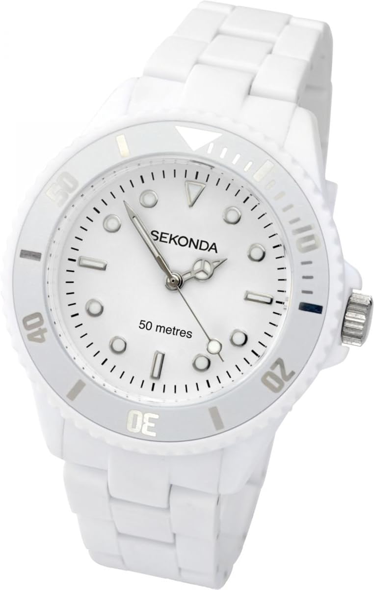 Sekonda White 36mm Analogue Quartz Watch Illuminated Hands and Markers 50m Water Resistant 2 Year Warranty