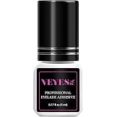 VEYES INC Eyelash Extension Glue - Extra Strong Professional Lash Glue 5ml | 1 Sec Drying time | Retention - 8 Weeks | Black Adhesive for Semi-Permanent Extensions Salon Use for Lash Tech