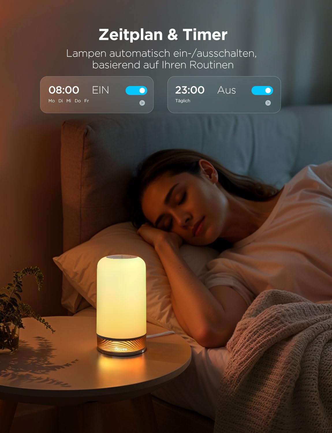 Govee LED Tischlampe, Nachttischlampe Touch Dimmbar RGBICWW, Steuerung von Alexa mit 70+ Szenenmodi, 500 Lumen, Funktioniert mit Matter, 2700-6500k, für Wohnzimmer und Schlafzimmer 7