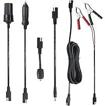 Câble Connecteur SAE 10 AWG 1 M - Pinces Crocodile Vers Prise SAE - Avec Fusibles - Pour Panneaux Solaires, Batterie - 13