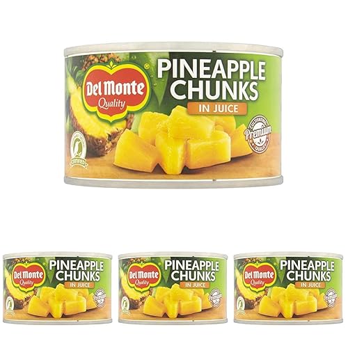 Del Monte Pineapple Chunks in Juice 230g, White (Pack of 4)