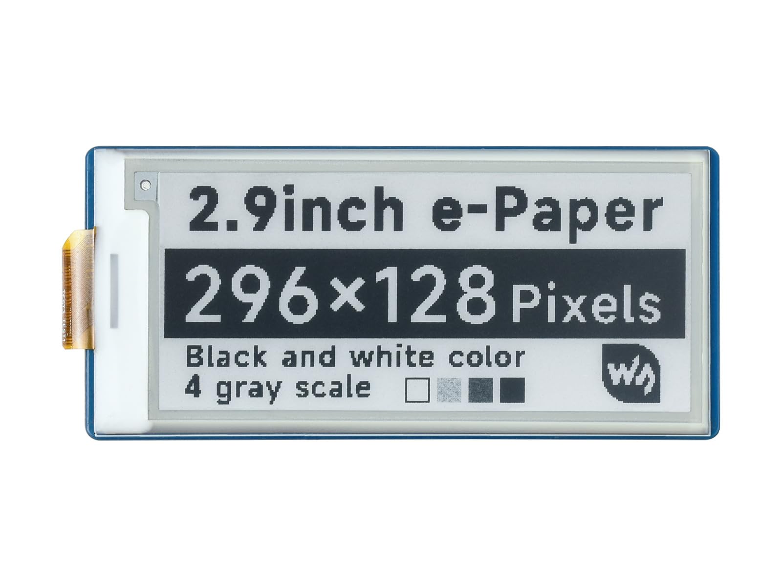 Waveshare 2.9inch E-Paper E-Ink Display Module For Raspberry Pi Pico 296×128 Pixels Black/White SPI Interface Support Full and Partial Refresh Wide Viewing Angle