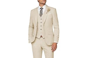 Wangyue Mens Suit 3 Piece Slim Fit Suit for Men Formal Business Suit Wedding Groom Prom Tuxedo Dinner Party