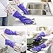 FireBee Rubber Cleaning Gloves Thick Waterproof Kitchen Dishwashing Gloves with Lining Household Latex Gloves (Purple Large,1 Pair)