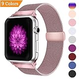 Bandx Milanese Loop Replacement Band Compatible Apple Watch 38mm 42mm,Stainless Steel Mesh Band Magnetic Closure iWatch Series 3 Series 2 Series 1