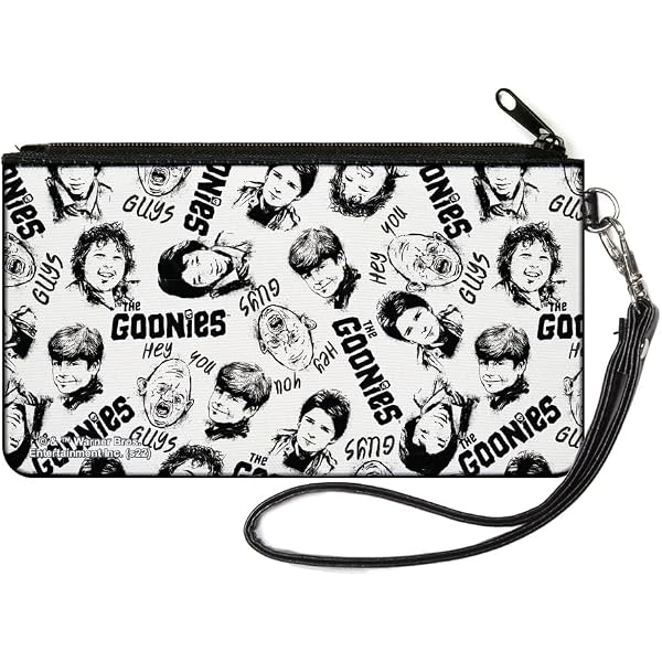 Buckle-Down Warner Bros. Horror Movies Wallet - Zip Around, The Goonies Treasure Map Design, Vegan Leather