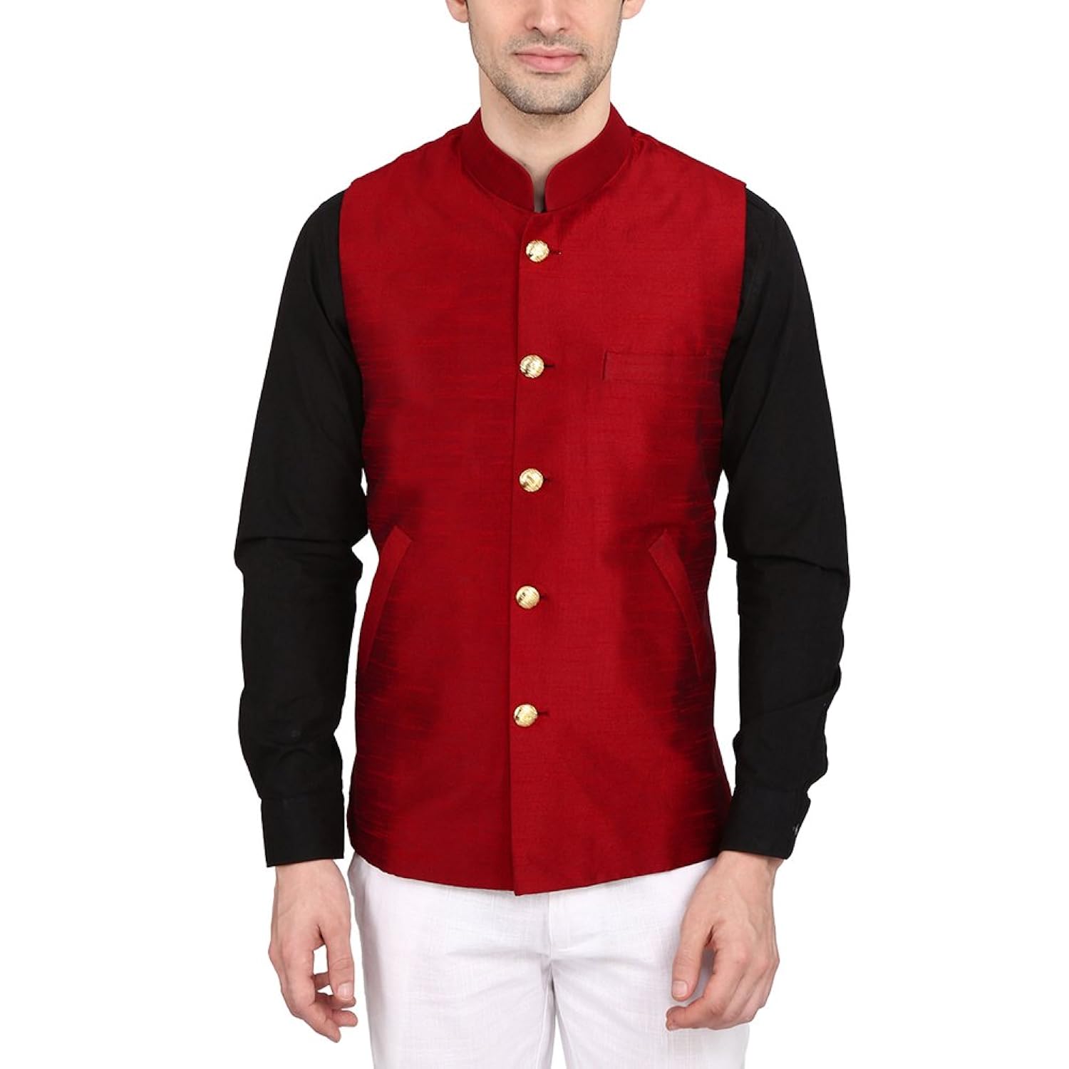 indian attire men's blended silk koti (waistcoat/nehru jacket)