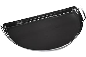 Slow 'N Sear SnS Grills Porcelain Drip 'n Roast Pan for Kettle Grilling, All-in-One Carbon Steel with Black Porcelain Coating Drip and Roast Accessory - 22” Grill Fit