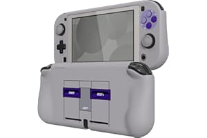 playvital ZealProtect Protective Case for Nintendo Switch Lite, Hard Shell Ergonomic Grip Cover for Nintendo Switch Lite w/Screen Protector & Thumb Grip Caps & Button Caps - Classics SNES Style