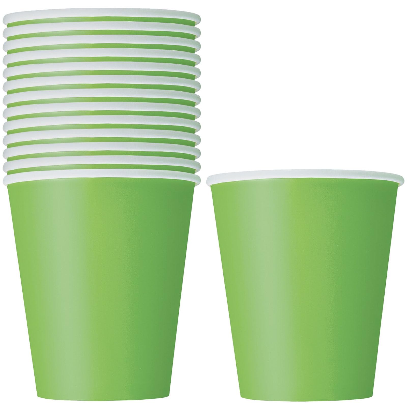 Unique Party 31426 - 9oz Lime Green Paper Cups, Pack of 14 — image 1