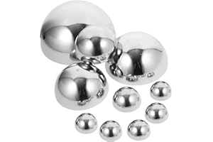 YARNOW Stainless Steel Half Gazing Ball Polished Reflective Sphere for Outdoor Garden Pond and Pool Decor 3.15X6.3X3.15 Inche