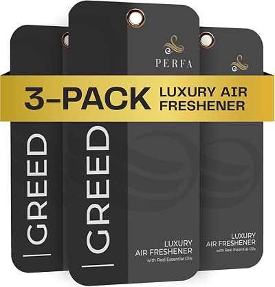 Perfa 3PCS Greed Disposable Car Air Fresheners Long Lasting 6 Weeks