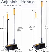 JEHONN Dustpan and Brush Set Long Handled 138CM 180° Swivel, Comb Teeth view 6