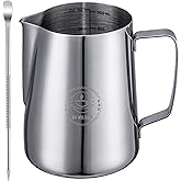 Milk Frothing Pitcher 32oz,Espresso Steaming Pitchers 900ml,Espresso Machine Accessories,Milk Frother Cup 32 Oz,Coffee Cappuccino Latte Art,Stainless Steel Jug