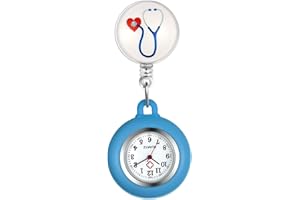 Avaner Retractable Nurse Watch, Clip On Lapel Fob Watch, Silicone Nurse Watch, Pocket Watch for Women and Men