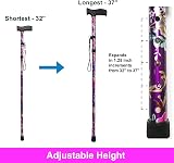 BeGrit Walking Sticks for Women Folding Adjustable Lightweight Purple view 6