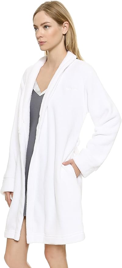 calvin klein plush shawl collar robe