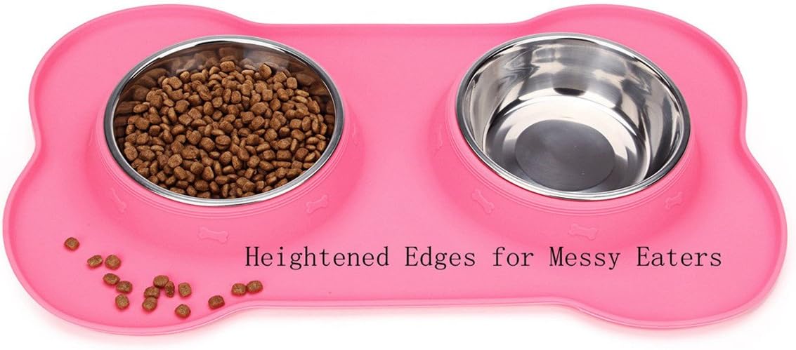 Hubulk Pet Dog Bowls 2 Stainless Steel Dog Bowl with No Spill Non-Skid Silicone Mat + Pet Food Scoop Water and Food Feeder Bowls for Feeding Small Medium Large Dogs Cats Puppies (M - Image 5
