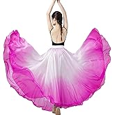 ORIDOOR 720 35" Long Women's Fairy Lyrical Dance Skirt Gradient Color Swing Skirt Ballet Modren Dance Costumes
