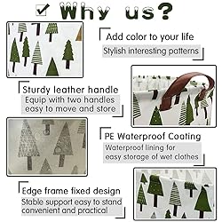 FXOCSHE Laundry Basket Green Hamper Fabric Laundry