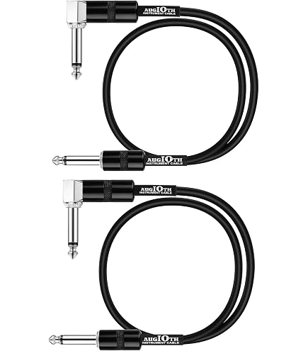 Rannsgeer 2-Pack 1/4" TRS Right Angle To XLR Male Cables (R770X) – For Instruments, 6.35mm Jack To 3-Pin XLR