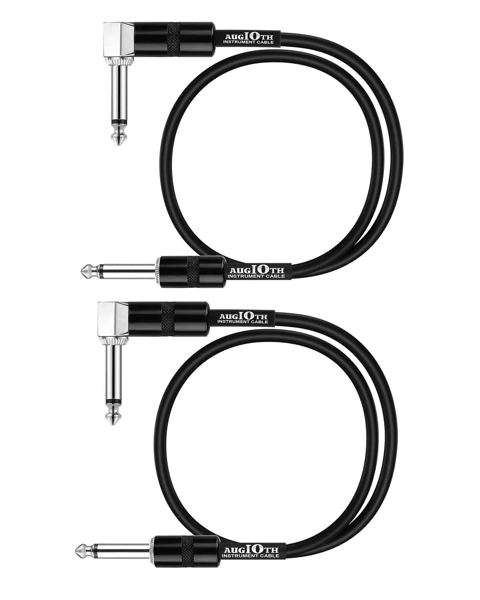 Augioth 30 CM 12 Inch Guitar Patch Cable Performance Guitar Effect Pedal Cables Straight to Angled 2Pack