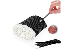 ELESDA 100PCS Lip Applicators Disposable, Lips Wands Lip Brush Applicator Lipstick Brush Lip Gloss Applicator Mascara Brush Makeup Tool, Black