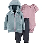 Carter's Baby Boys 3 Piece Little Jacket Set (car green/red/multi, 12 Months)