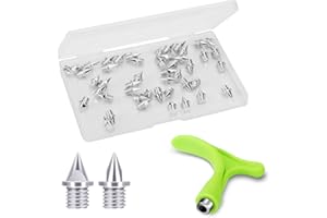 Lejof Carbon Steel Track Spikes, 48 Pcs 1/4 Inch Lighter Weight Spikes for Track, 0.45 Grams Replacement Spikes for Track Shoes