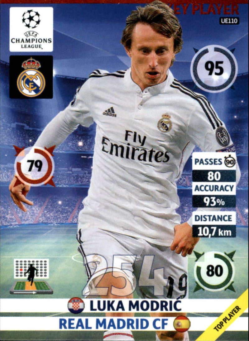 2014-15 UEFA Champions League Adrenalyn XL Update Edition Soccer #UE110 Luka Modric Real Madrid Official Futbol Trading Card by Panini