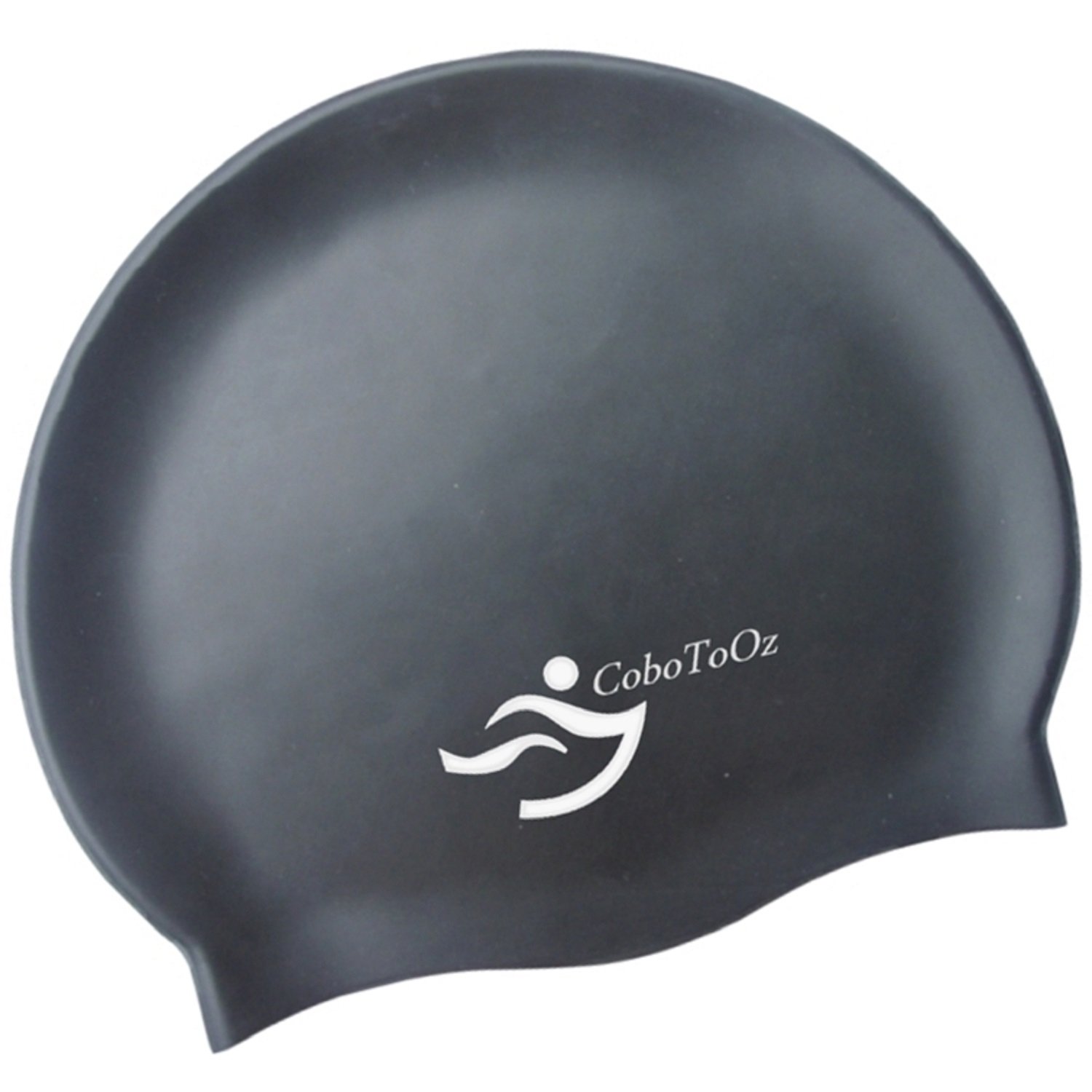 Prime Black Silicone Swim Caps for Men and Women by