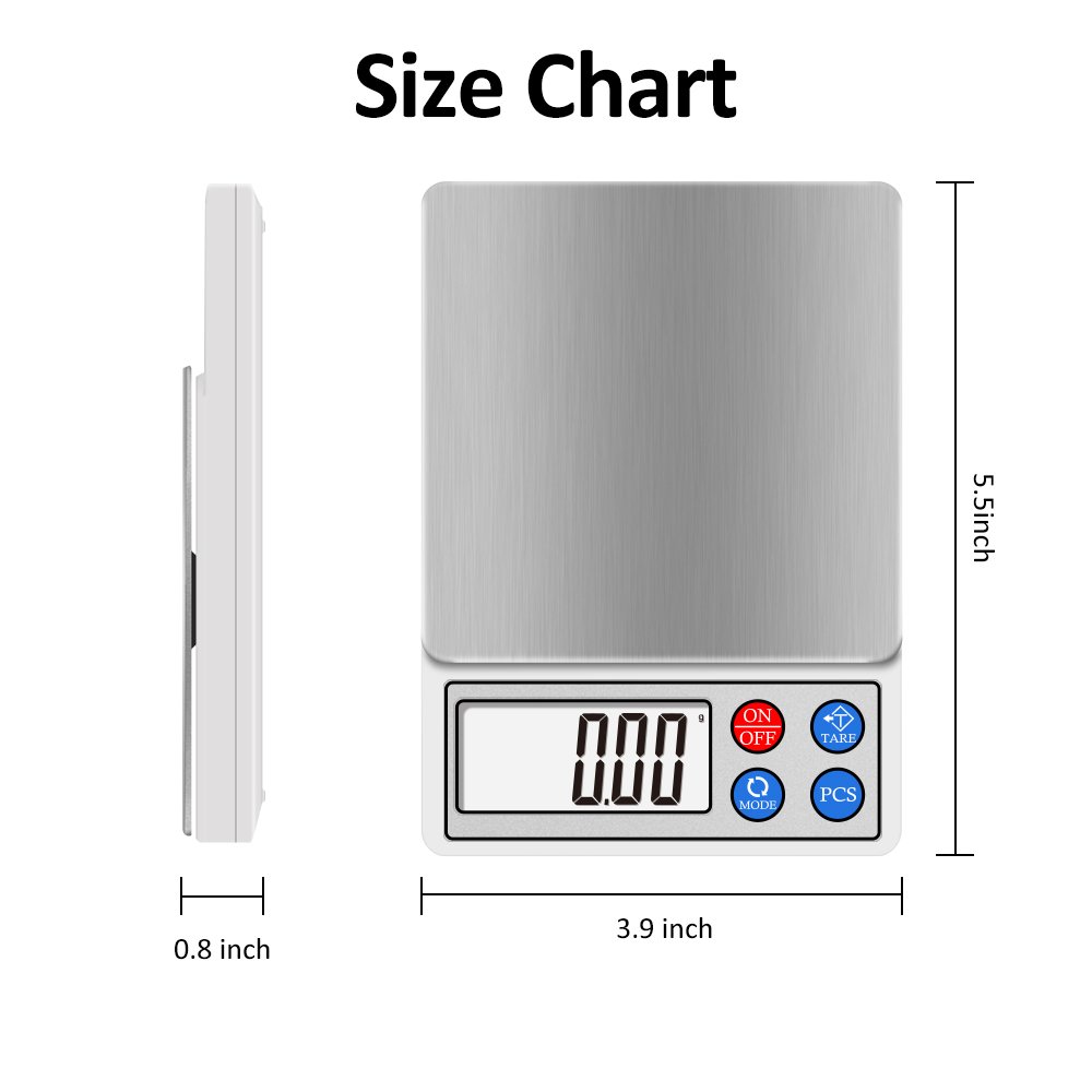 Digital Kitchen and Food Scale 600g 0.01g, Next-shine High-precision Pocket Scale, Multi-functionals Pro Scale with LCD Display, Tare, PCS, Back-lit