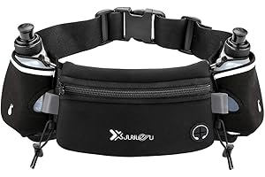 Number-one Running Belt with Water Bottles(2 x 175ML), Hydration Belt Waterproof Waist Pack Bag Fits iPhones Adjustable Sport