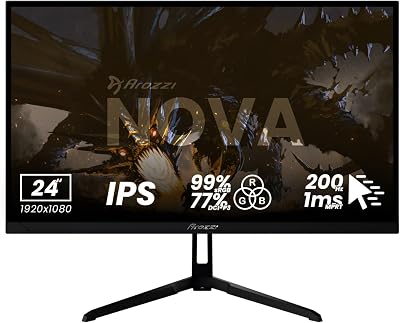 Nova 24" Monitor Gaming IPS FHD 200 Hz, 1 ms, FreeSync, HDR, Altavoces Integrados – Negro