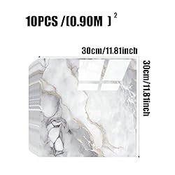 Chejiaye 10pcs Marble Peel and Stick Backsplash