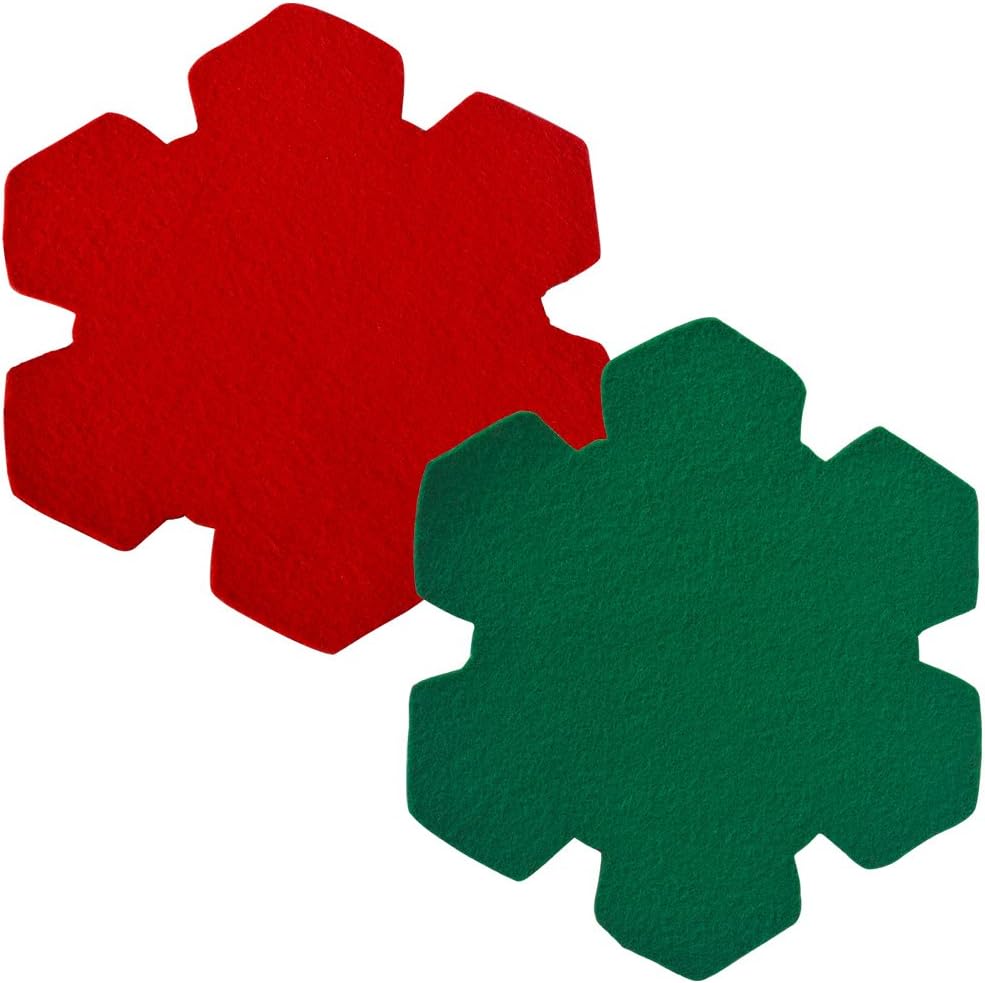 Tree Trays & Mats - Diversitech Holiday Arrangement Surface Mat Accessory for Floor Protection, Snowflake, 10.5 x 12 inches, (Pack of 2), Red/Green