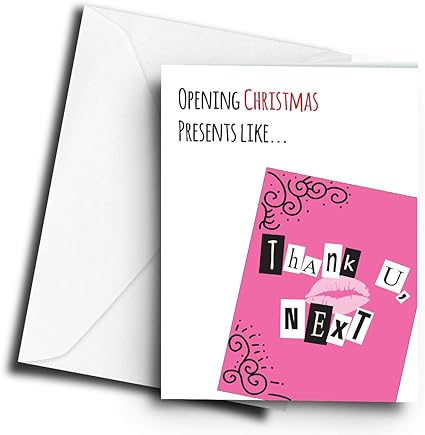 Apertura Regali Di Natale.Apertura Regali Di Natale Come Thank U Next A5 Biglietto D Auguri Amazon It Cancelleria E Prodotti Per Ufficio