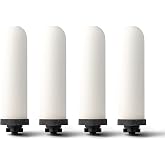 British Berkefeld Doulton 8674 Ultra Sterasyl Ceramic Filter Candle for Countertop Gravity Water Filter System Short Mount 7" - 4 Pack