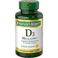 Vitamin D by Nature’s Bounty for Immune Support. Vitamin D Provides Immune Support and Promotes Healthy Bones. 2000IU…