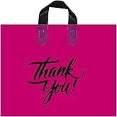 Infinite Pack Large Thank You Merchandise Bags w/Loop Handle, Glossy Boutique Bag, 3" Bottom Gusset & 3 Mil Thick