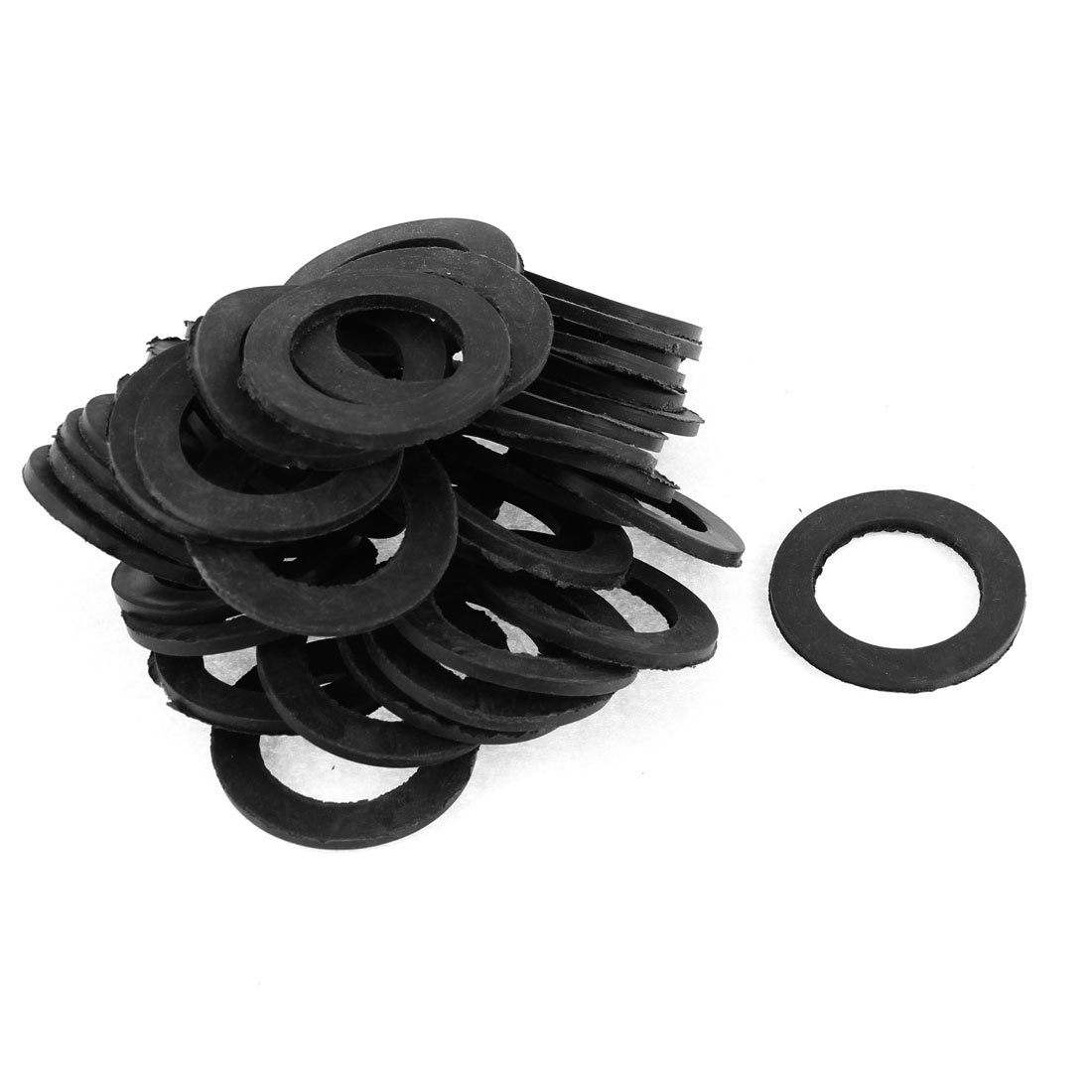 sourcing map Rubber Flat Washers 39mm OD 25mm ID 2.5mm Thickness for Faucet Pipe Water Hose, Pack of 41